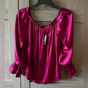 Express Magenta Off-Shoulder Blouse